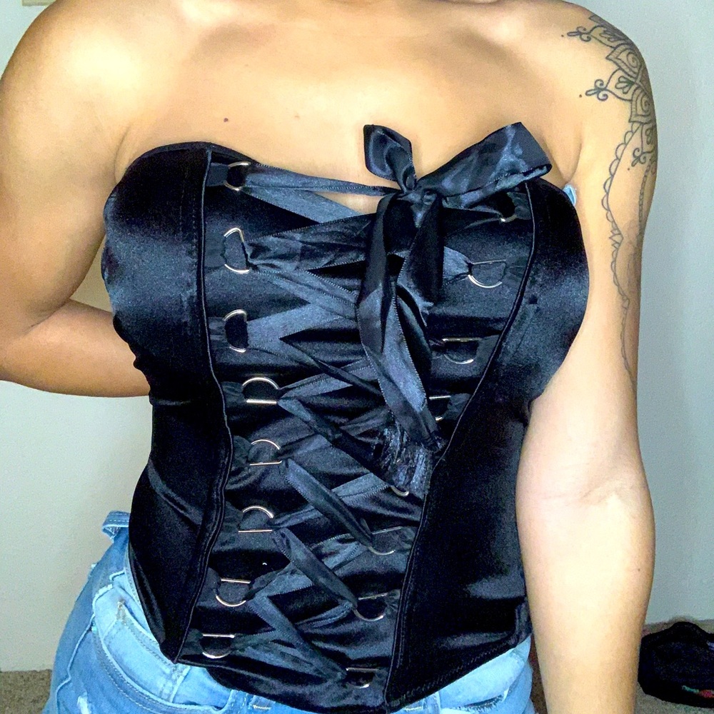 Silky corset top